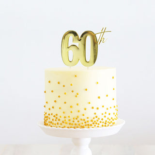 GOLD 60th - Metal Cake Topper