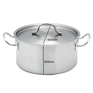 SOGA Stock Pot 58L Top Grade Thick Stainless Steel Stockpot 18/10