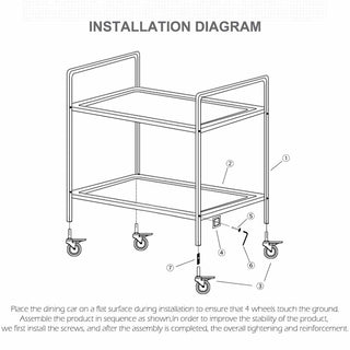 SOGA 2 Tier Stainless Steel Kitchen Trolley Bowl Collect Service Food Cart 75Ã—40Ã—83cm Small