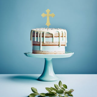 CROSS - GOLD Plated Cake Topper