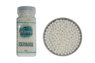 PEARLY WHITE 4mm Edible Pearls - 100g