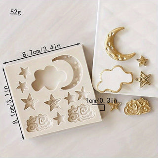 CARTOON SKY Silicone Fondant Mould (Moon, Stars and Clouds)