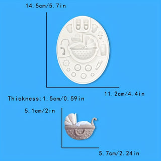 3D BABY STUFF Silicone Fondant / Chocolate Mould (Stroller and Milk Bottle)