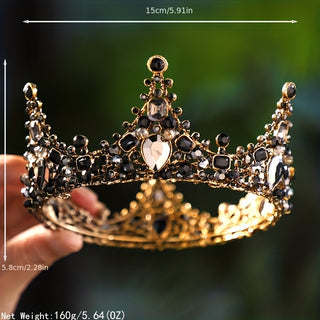Exquisite BLACK Crystal Headband / Rhinestone Tiara/Crown 150mm