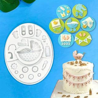 3D BABY STUFF Silicone Fondant / Chocolate Mould (Stroller and Milk Bottle)