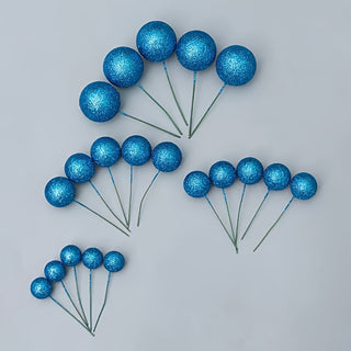 GLITTER ROYAL BLUE Ball Topper / Cake Balls 20pk