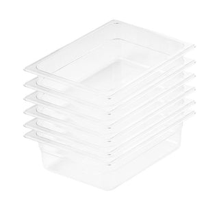 SOGA 150mm Clear Gastronorm GN Pan 1/2 Food Tray Storage Bundle of 6