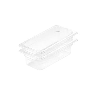 SOGA 100mm Clear Gastronorm GN Pan 1/3 Food Tray Storage Bundle of 2