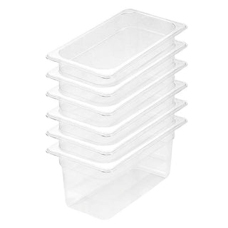 SOGA 150mm Clear Gastronorm GN Pan 1/3 Food Tray Storage Bundle of 6