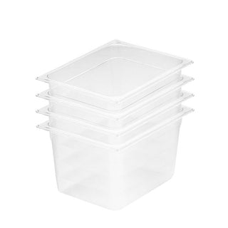 SOGA 200mm Clear Gastronorm GN Pan 1/2 Food Tray Storage Bundle of 4