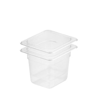 SOGA 150mm Clear Gastronorm GN Pan 1/6 Food Tray Storage Bundle of 2