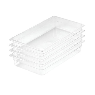 SOGA 100mm Clear Gastronorm GN Pan 1/1 Food Tray Storage Bundle of 4