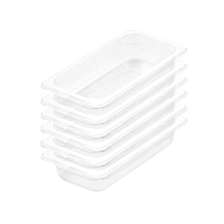 SOGA 65mm Clear Gastronorm GN Pan 1/3 Food Tray Storage Bundle of 6