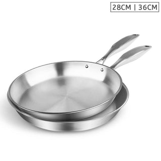 SOGA Stainless Steel Fry Pan 28cm 36cm Frying Pan Top Grade Induction Cooking