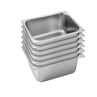 SOGA 6X Gastronorm GN Pan Full Size 1/2 GN Pan 15cm Deep Stainless Steel Tray