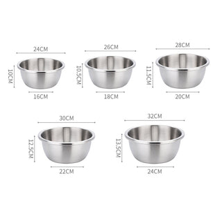 SOGA 2X 5Pcs Deepen Matte Stainless Steel Stackable Baking Washing Mixing Bowls Set Food Storage Basin