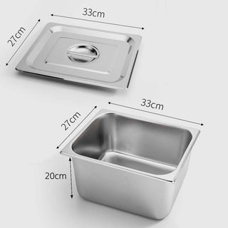 SOGA 4X Gastronorm GN Pan Full Size 1/2 GN Pan 20cm Deep Stainless Steel Tray With Lid