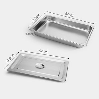 SOGA 4X Gastronorm GN Pan Full Size 1/1 GN Pan 6.5cm Deep Stainless Steel Tray With Lid