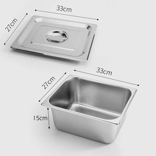 SOGA 6X Gastronorm GN Pan Full Size 1/2 GN Pan 15cm Deep Stainless Steel With Lid