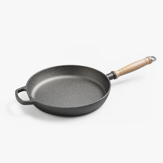 SOGA 2X 27cm Round Cast Iron Frying Pan Skillet Steak Sizzle Platter with Helper Handle