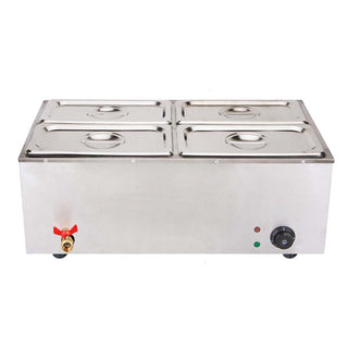 SOGA 2X Stainless Steel 4 X 1/2 GN Pan Electric Bain-Marie Food Warmer with Lid
