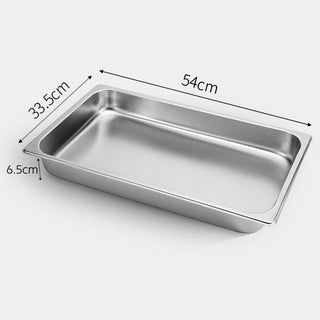 SOGA Gastronorm GN Pan Full Size 1/1 GN Pan 6.5cm Deep Stainless Steel Tray