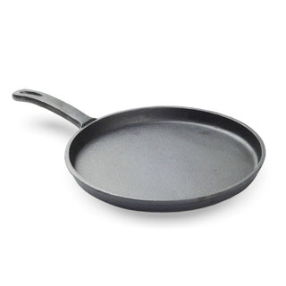 SOGA 26cm Round Cast Iron Frying Pan Skillet Griddle Sizzle Platter