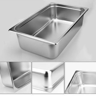 SOGA 2X Gastronorm GN Pan Full Size 1/1 GN Pan 15cm Deep Stainless Steel Tray With Lid