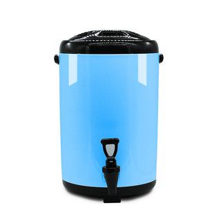 SOGA 8X 10L Stainless Steel Insulated Milk Tea Barrel Hot and Cold Beverage Dispenser Container with Faucet Blue