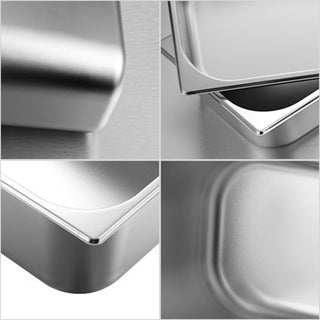 SOGA 12X Gastronorm GN Pan Full Size 1/3 GN Pan 10cm Deep Stainless Steel Tray with Lid