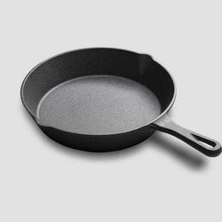 SOGA 26cm Round Cast Iron Frying Pan Skillet Steak Sizzle Platter with Handle