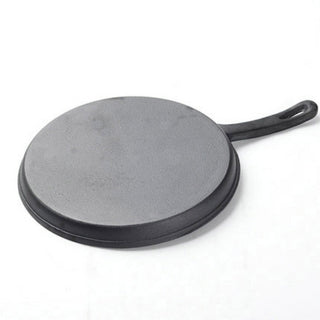 SOGA 26cm Round Cast Iron Frying Pan Skillet Griddle Sizzle Platter