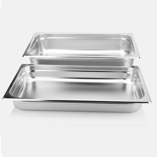 SOGA 2X Gastronorm GN Pan Full Size 1/1 GN Pan 15cm Deep Stainless Steel Tray