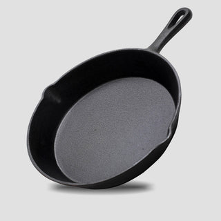 SOGA 26cm Round Cast Iron Frying Pan Skillet Steak Sizzle Platter with Handle