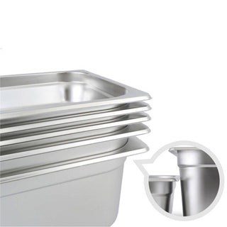 SOGA 2X Gastronorm GN Pan Full Size 1/3 GN Pan 6.5 cm Deep Stainless Steel Tray