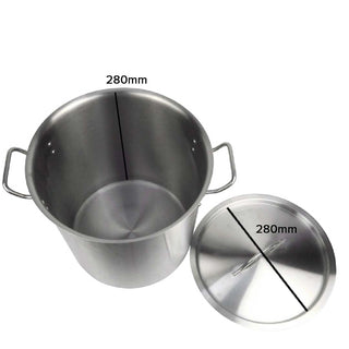 SOGA Stock Pot 17L Top Grade Thick Stainless Steel Stockpot 18/10 Without Lid