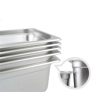 SOGA 12X Gastronorm GN Pan Full Size 1/1 GN Pan 4cm Deep Stainless Steel Tray with Lid