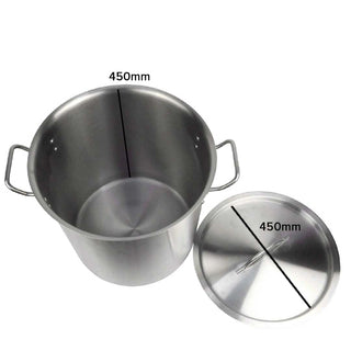 SOGA Stock Pot 71L Top Grade Thick Stainless Steel Stockpot 18/10 Without Lid