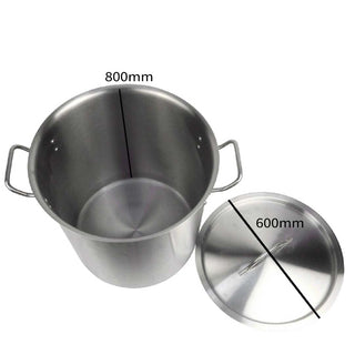 SOGA Stock Pot 225L Top Grade Thick Stainless Steel Stockpot 18/10 Without Lid