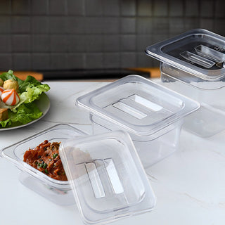 SOGA 100mm Clear Gastronorm GN Pan 1/6 Food Tray Storage Bundle of 6 with Lid