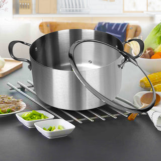 SOGA 2X Stainless Steel 32cm Casserole With Lid Induction Cookware