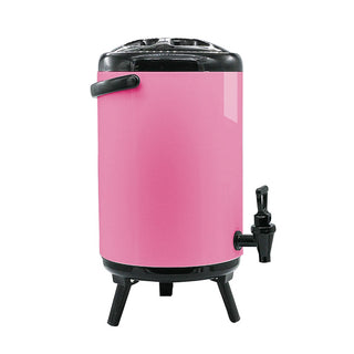 SOGA 2X 18L Stainless Steel Insulated Milk Tea Barrel Hot and Cold Beverage Dispenser Container with Faucet Pink