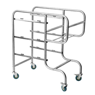 SOGA 2X 3 Tier Food Trolley Food Waste Cart Five Buckets Kitchen Food Utility 80x43x89cm Round