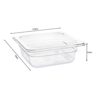 SOGA 65mm Clear Gastronorm GN Pan 1/6 Food Tray Storage Bundle of 6 with Lid