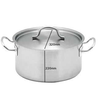 SOGA Stock Pot 17L Top Grade Thick Stainless Steel Stockpot 18/10