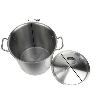 SOGA Stock Pot 198L Top Grade Thick Stainless Steel Stockpot 18/10