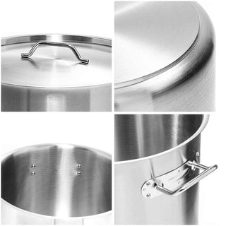 SOGA Stock Pot 98L Top Grade Thick Stainless Steel Stockpot 18/10