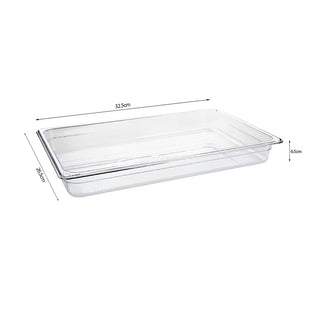 SOGA 65mm Clear Gastronorm GN Pan 1/2 Food Tray Storage Bundle of 2 with Lid