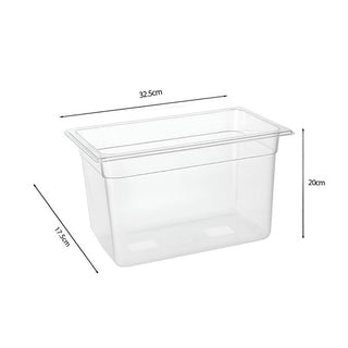 SOGA 200mm Clear Gastronorm GN Pan 1/3 Food Tray Storage with Lid