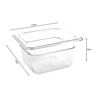 SOGA 100mm Clear Gastronorm GN Pan 1/6 Food Tray Storage Bundle of 4 with Lid